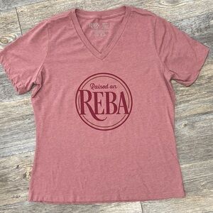Raised on Reba Shirt Medium Reba’s Place Country Graphic Tee V Neck Red Soft
